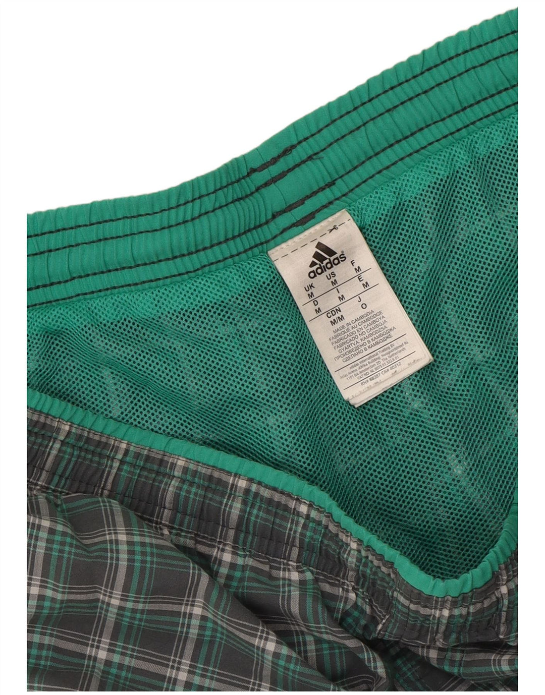 Adidas Badeshorts til mænd mellemgrøn ternet polyester
