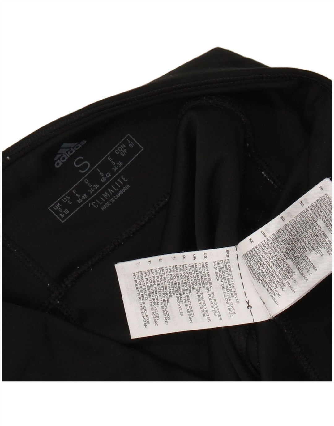 ADIDAS Womens Climalite Leggings UK 8/10 Small Black Polyester