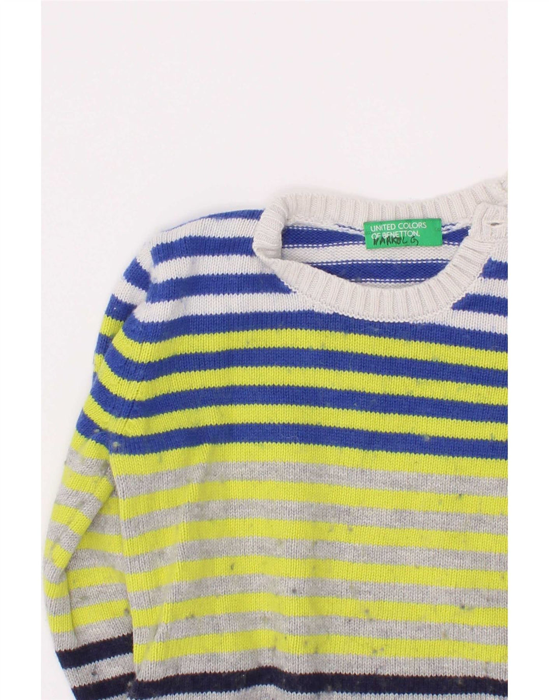 Benetton Boys Boat Neck Jumper Sweater 3-4 år Flerfarvet Stribet