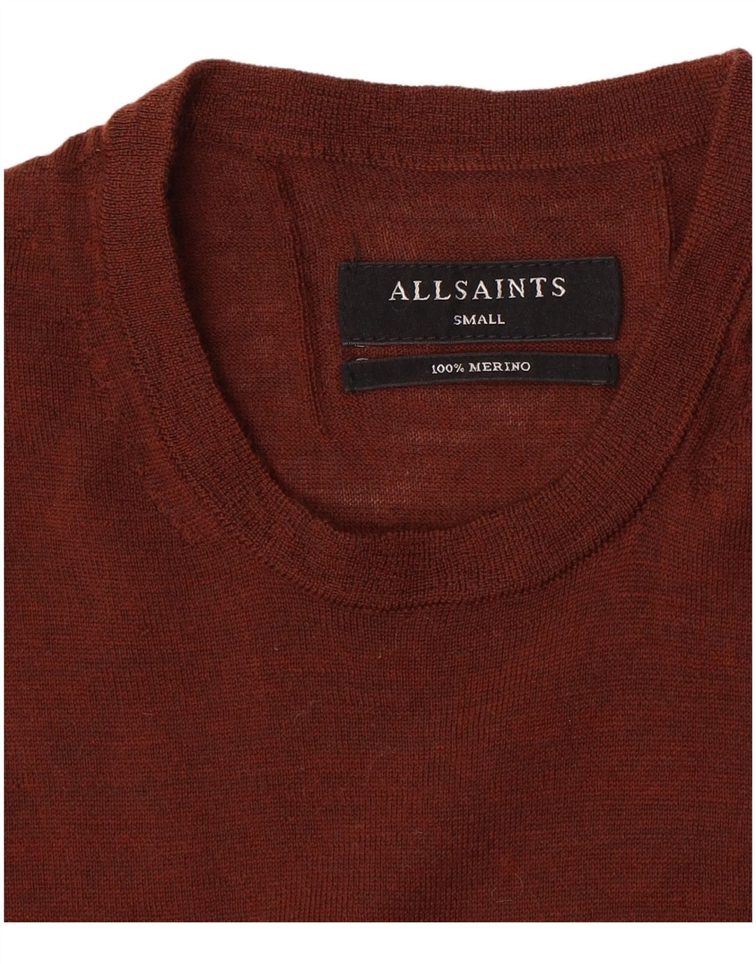 All Saints Herre Crew Neck Jumper Sweater Lille Brun Merinould