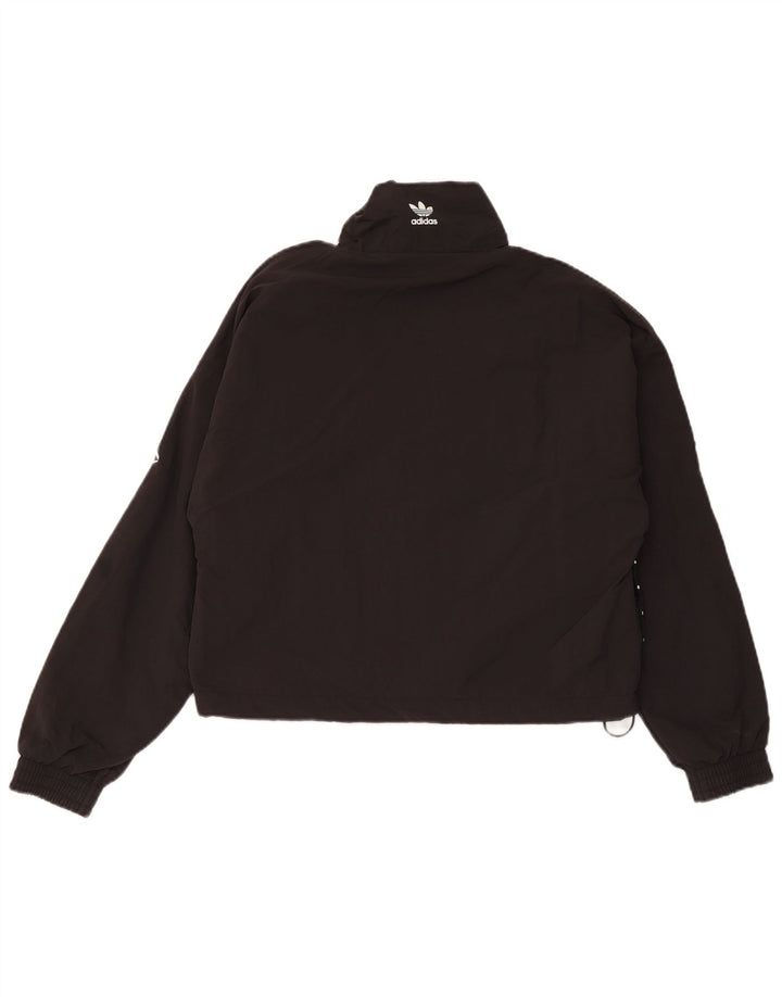 Adidas Dame Grafisk Træningsdragt Top Jacket UK 8 Lille Sort Polyamid