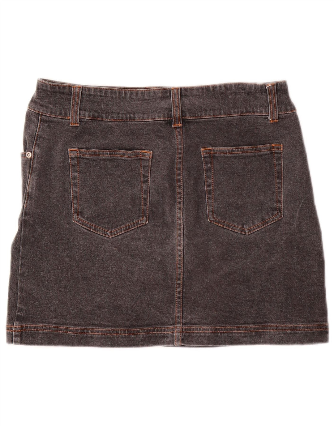 Bay Dame Mini Denim Nederdel UK 10 Small W28 Grå Bomuld