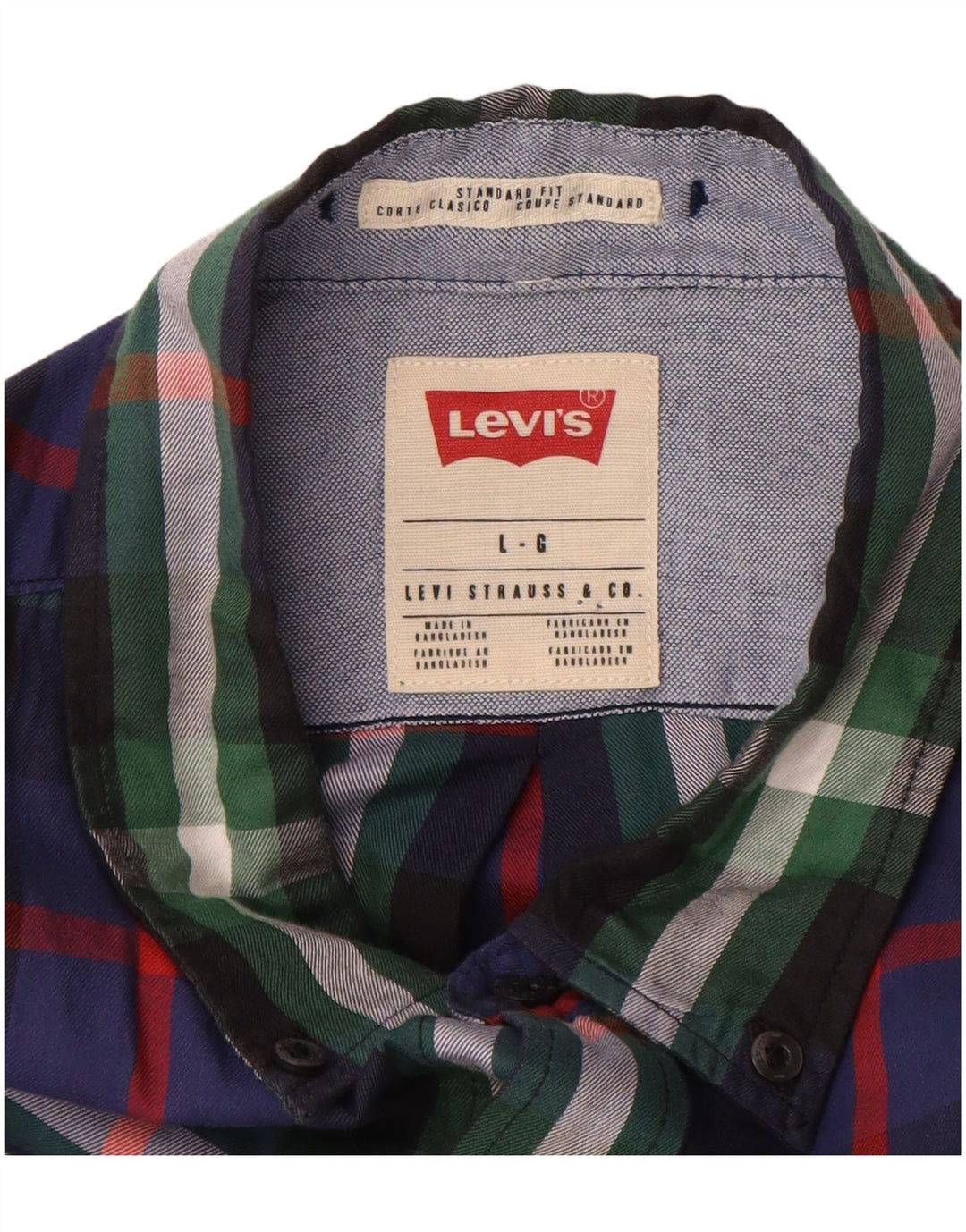 LEVI'S Herre Standard Fit Flanellskjorte Stor flerfarvet ternet bomuld