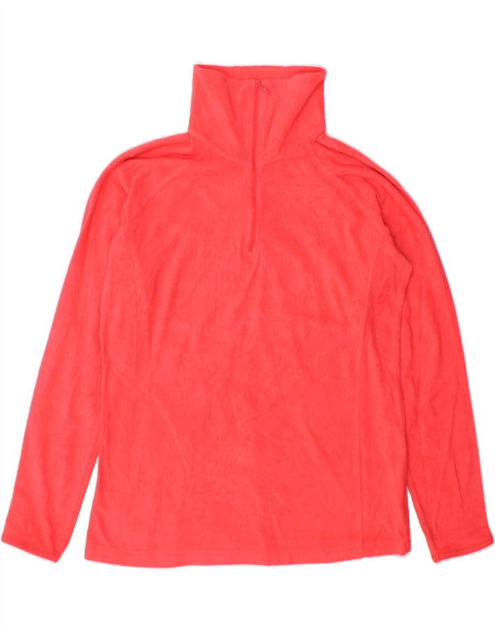 COLUMBIA Womens Zip Neck Fleece Jumper UK 16 Large Red Polyester Vintage Columbia and Second-Hand Columbia from Messina Hembry 