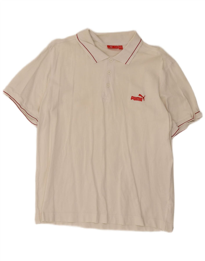 Puma herre poloshirt Medium hvid bomuld