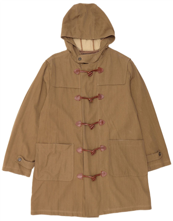 Les Copains Herre Hooded Duffel Coat IT 50 Stor Brun Uld