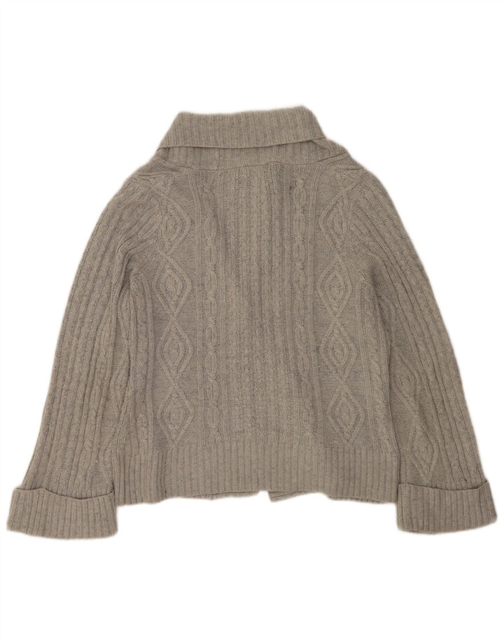 Marks & Spencer Dame Cardigan Sweater UK 14 Stor Grå Akryl