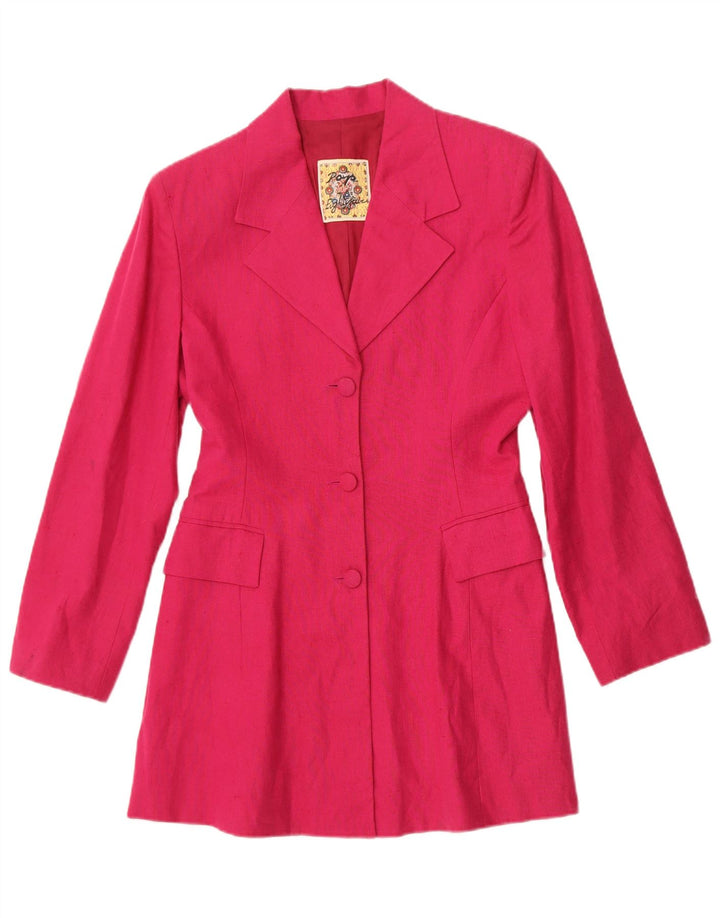 POP 84 Dame 3-knaps 2-delt jakkesæt Small W24 L26 Pink Linen