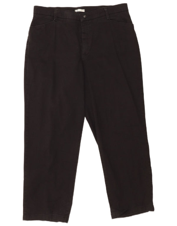 Lee Womens Loose Fit Cropped Trousers US 16 XL W34 L26 Black Bomuld