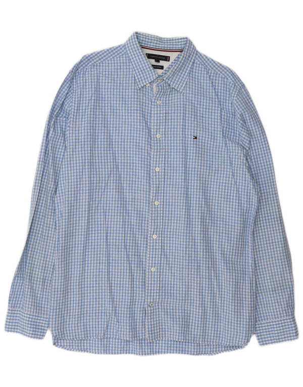 Tommy Hilfiger Herreskjorte XL Blå Gingham Linen