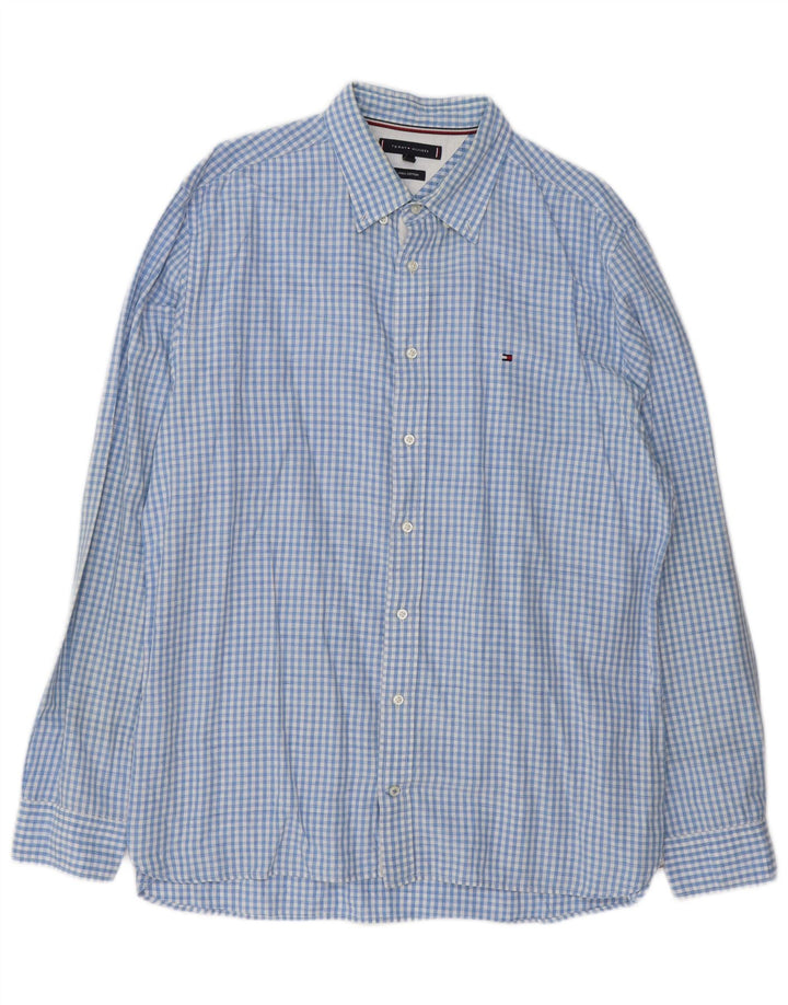 Tommy Hilfiger Herreskjorte XL Blå Gingham Linen