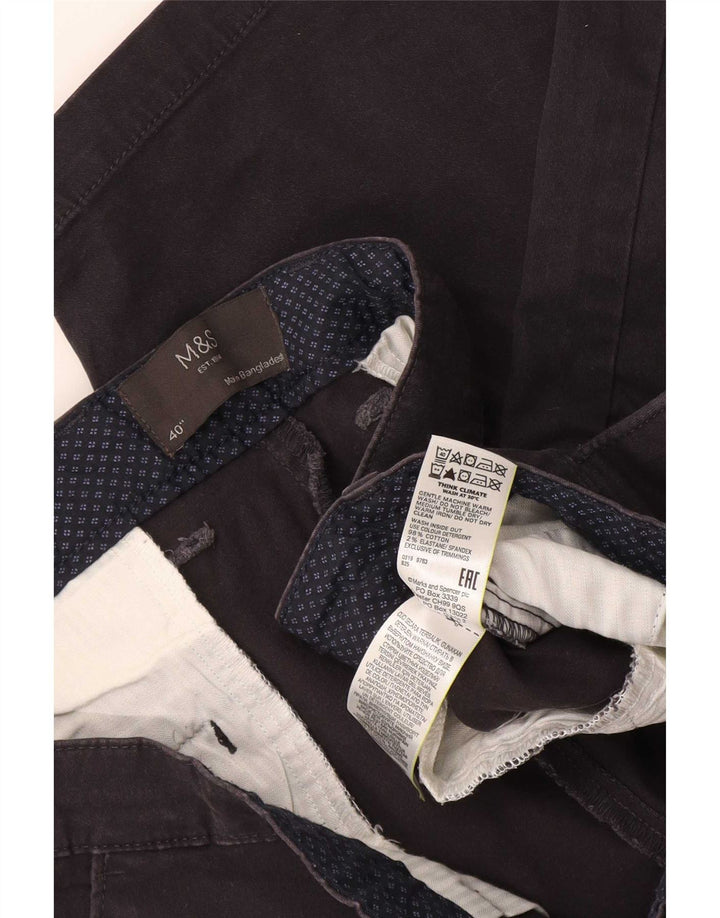 Marks & Spencer Herre Chino Shorts W40 XL Sort Bomuld