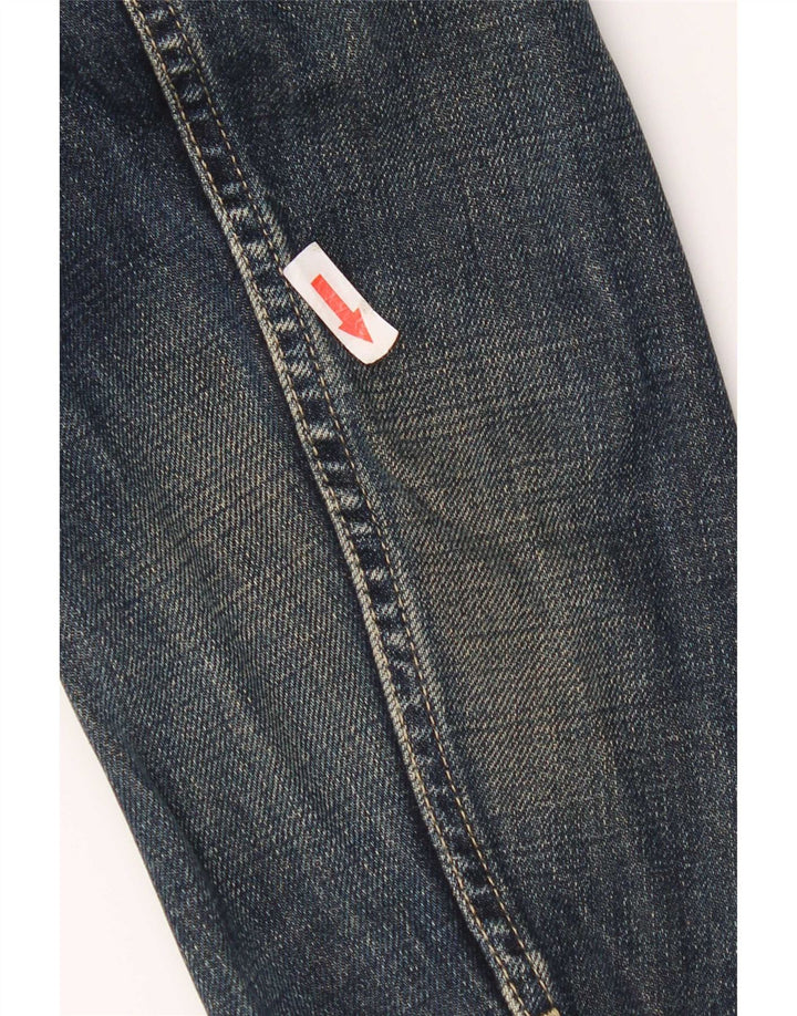 Gas Dame Crop Denim Jacket UK 16 Large Navy Blue Cotton