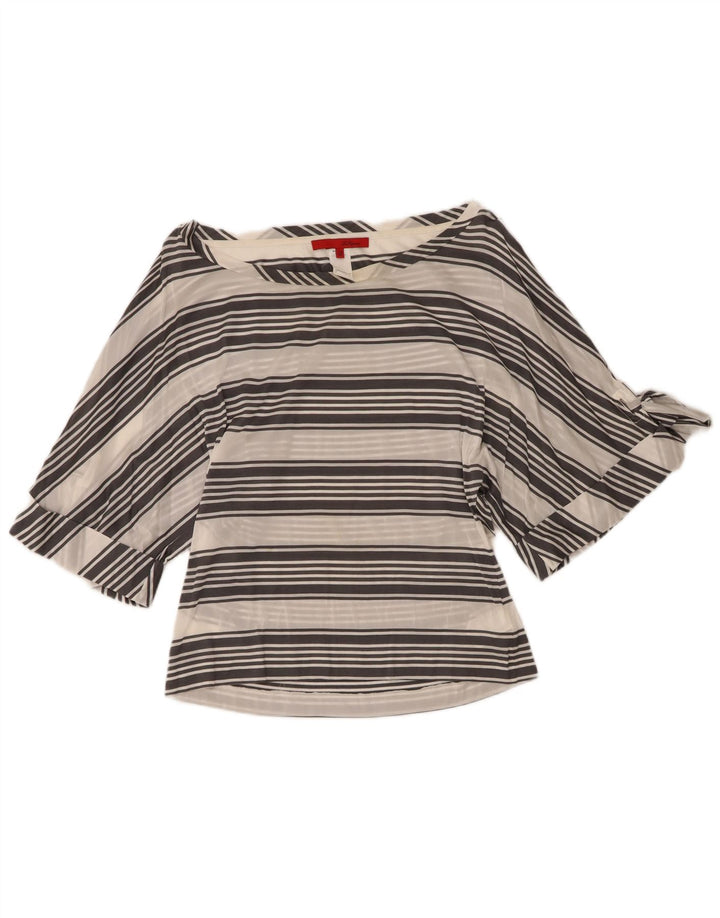 Les Copains Damebluse Top IT 44 Medium hvid stribet viskose