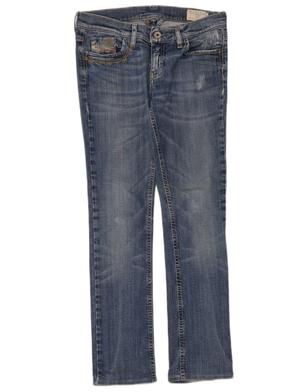 Diesel Dame Liv Slim Jeans W29 L30 Blå Bomuld