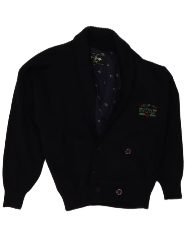 VINTAGE Herre cardigan sweater IT 50 Mellem marineblå uld