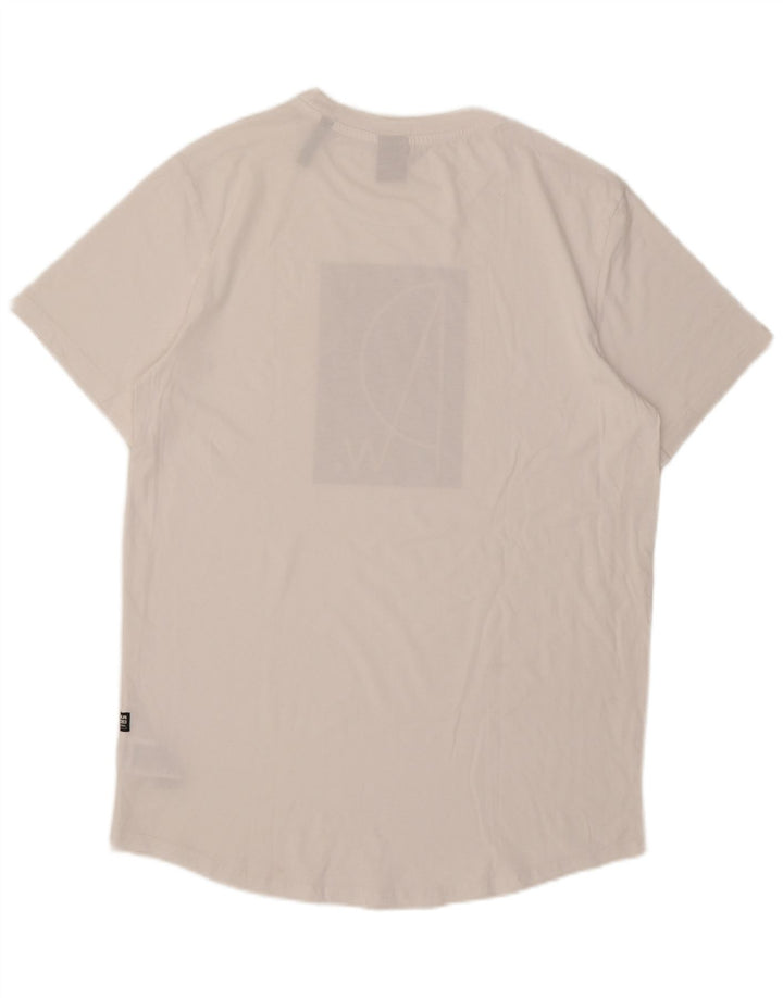 G-Star Herre Grafisk T-Shirt Top Stor Hvid Bomuld