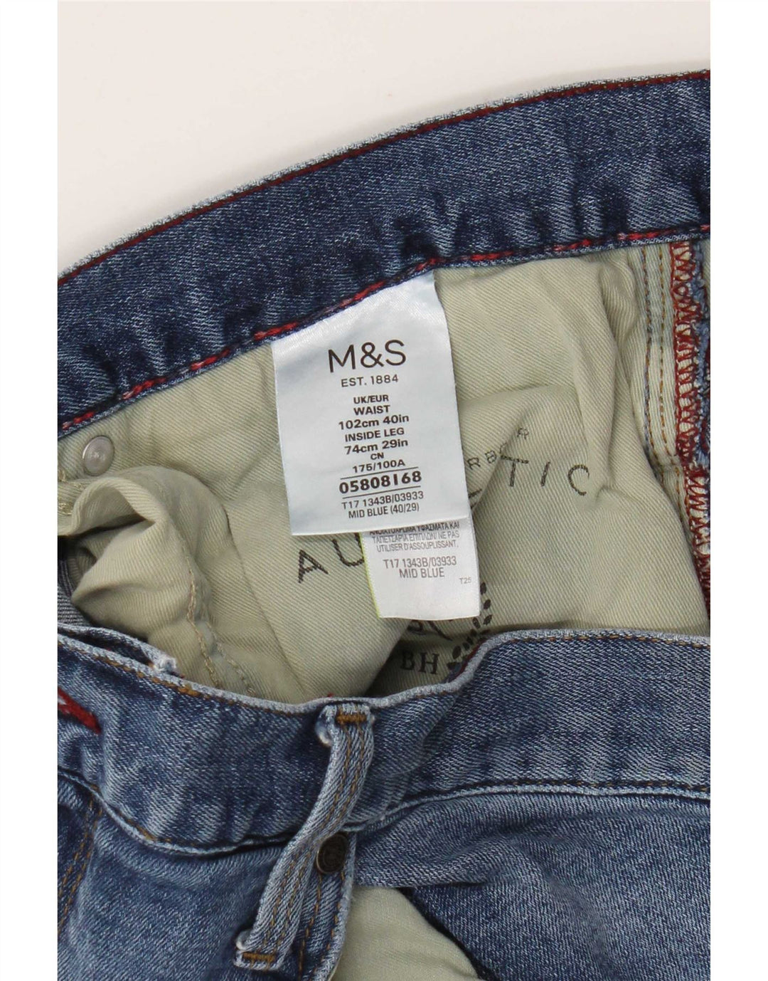 Marks & Spencer Straight Jeans til mænd W40 L29 Blå Bomuld