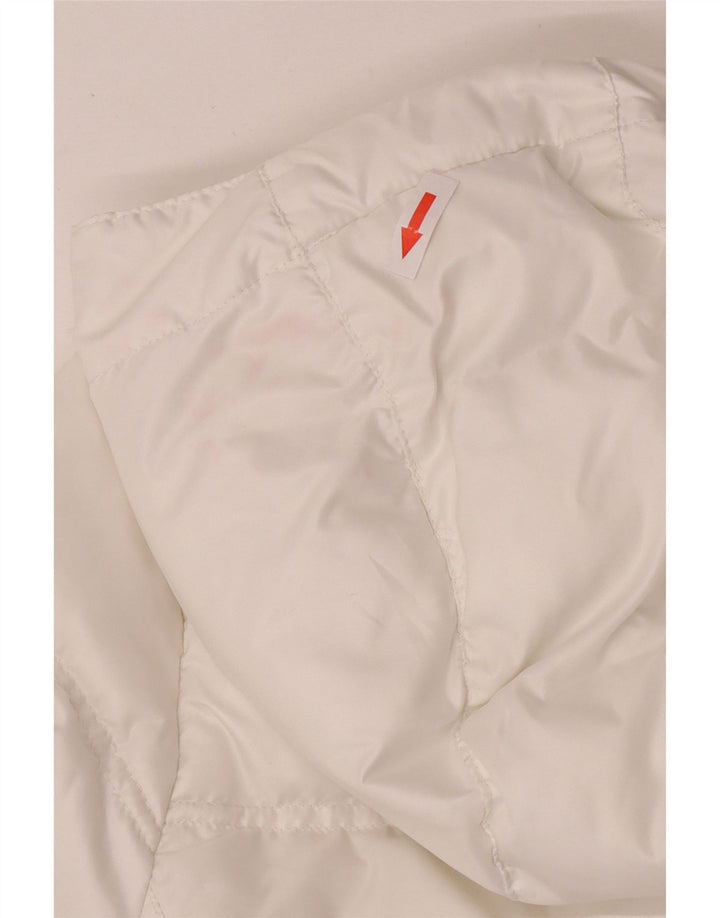 Adidas Dame Hætte Oversized Polstret Frakke UK 6 XS Hvid Polyester