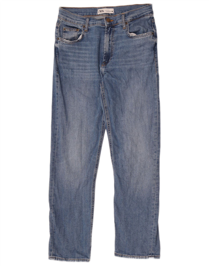 Zara Dame Straight Jeans EU 40 Medium W30 L27 Blå Bomuld