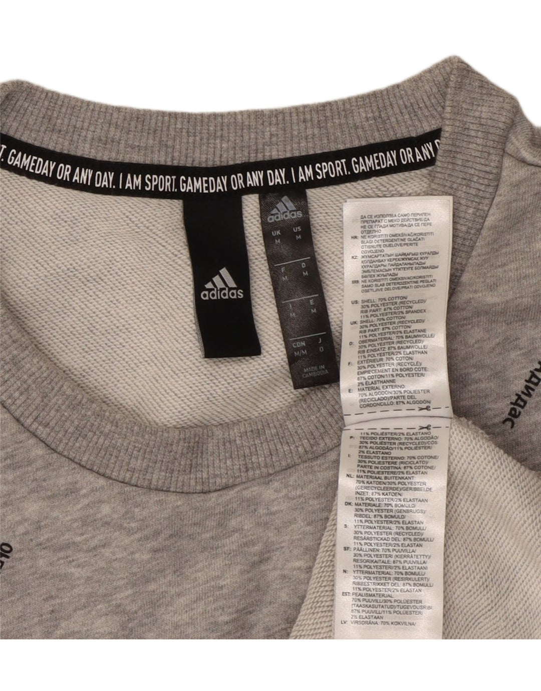 ADIDAS grafisk sweatshirt til mænd mellem grå bomuld