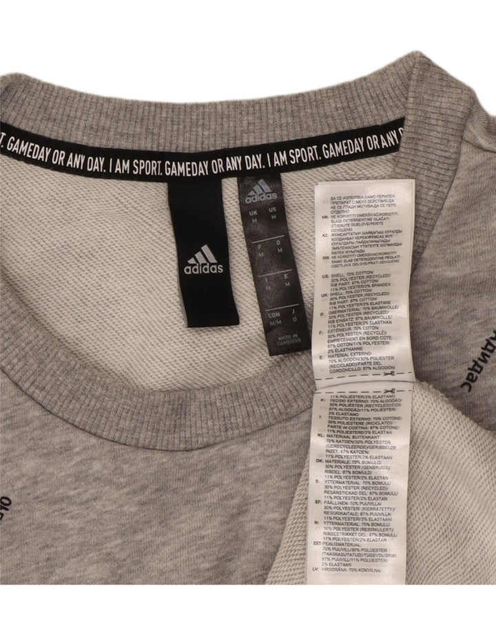 ADIDAS grafisk sweatshirt til mænd mellem grå bomuld