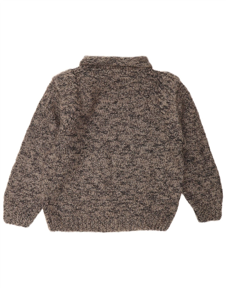 Vintage Dame Roll Neck Jumper Sweater UK 14 Large Grey Flecked