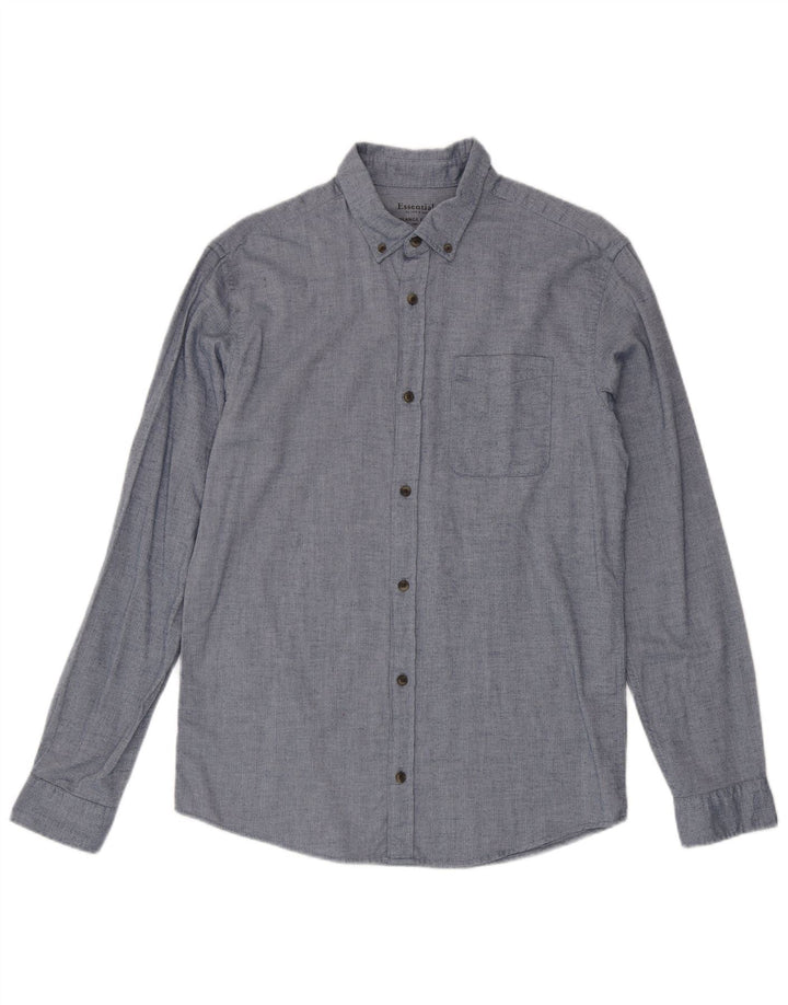 Jack & Jones herre flannelskjorte stor blå sildebensbomuld