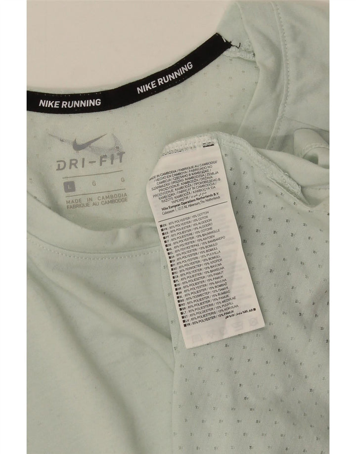 NIKE Herre Dri Fit T-Shirt Top Stor Grøn Polyester