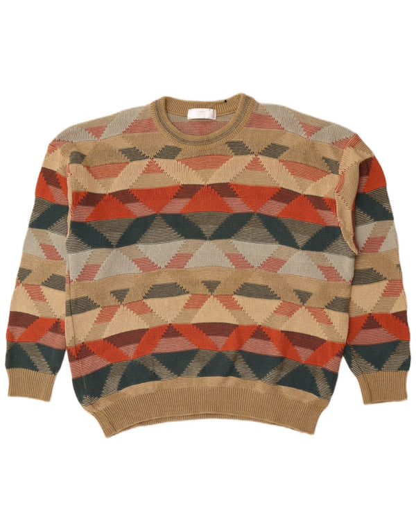 Marks & Spencer Herre sweater med rund hals XL flerfarvet geometrisk