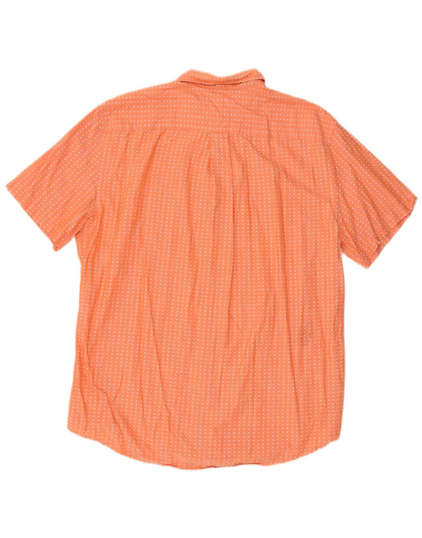 Tommy Hilfiger Herre Kortærmet Klassisk Fit Skjorte Large Orange Spotted