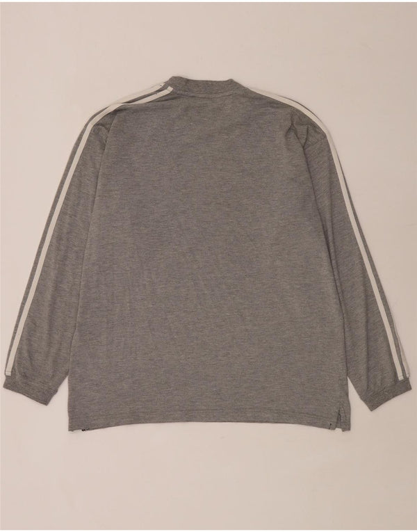 Adidas Herre Top Langærmet UK 38/40 Medium Grey Flecked Bomuld