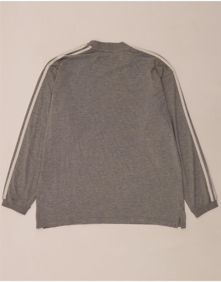 Adidas Herre Top Langærmet UK 38/40 Medium Grey Flecked Bomuld