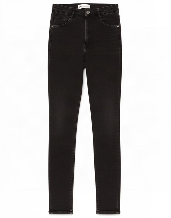 Zara Dame Skinny Jeans EU 36 XS W26 L27 Sort Bomuld
