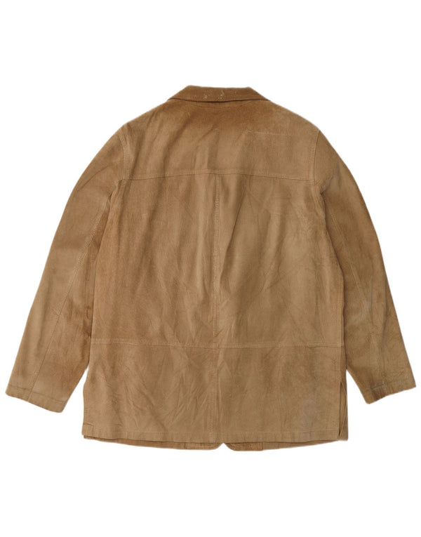 Vintage dame ruskindsjakke IT 42 Medium Beige Læder