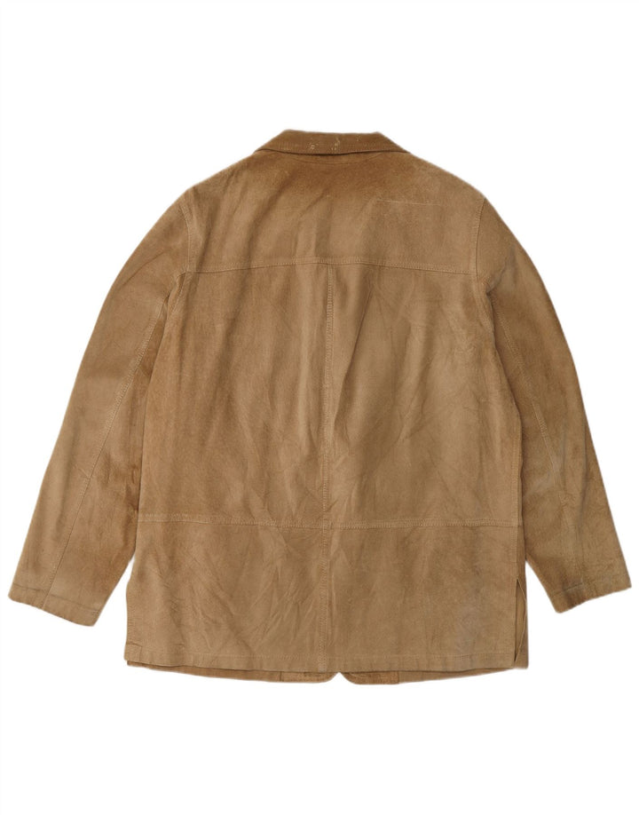 Vintage dame ruskindsjakke IT 42 Medium Beige Læder