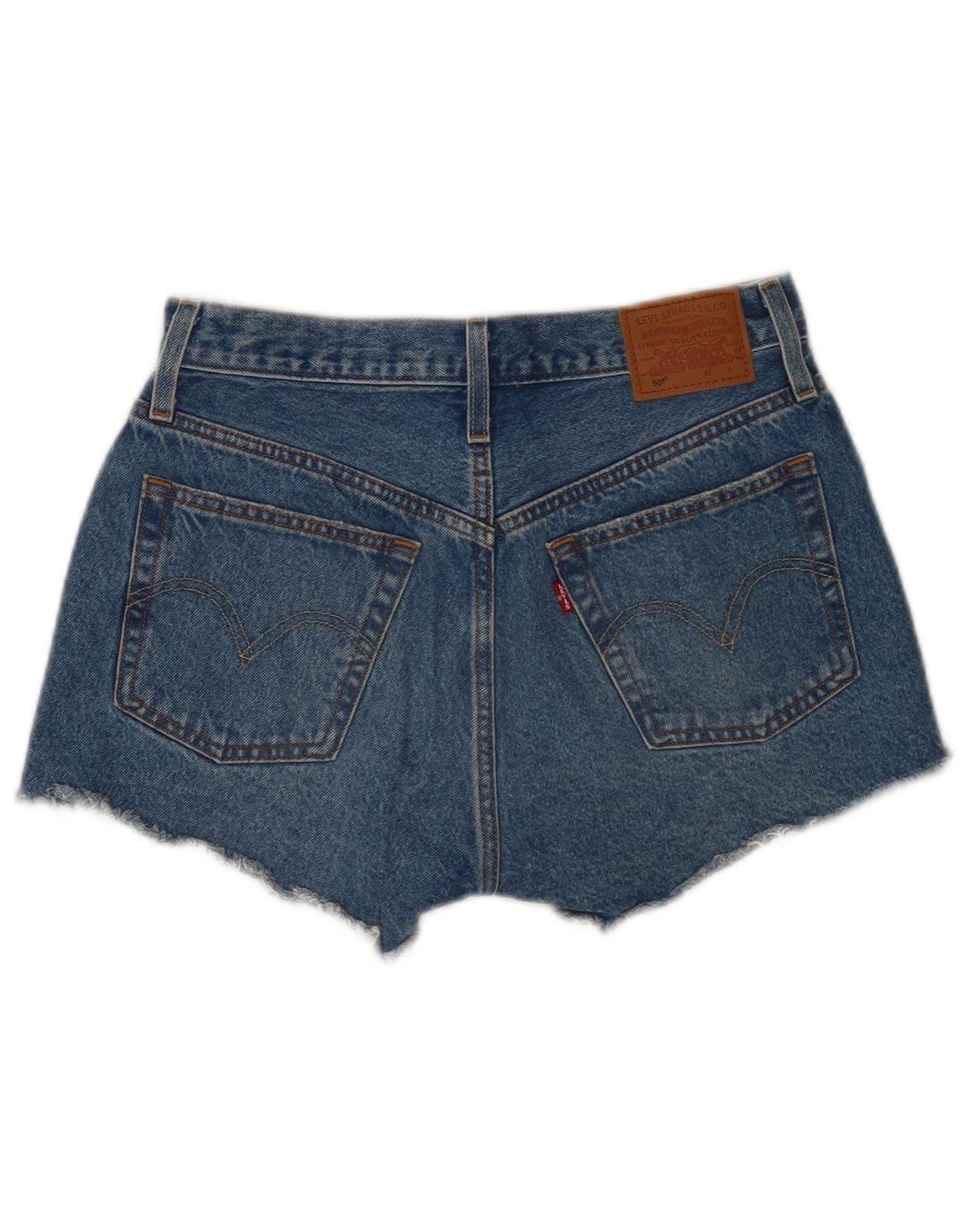 Levi's Womens 501 Distressed Denim Shorts W27 Små blå bomuld