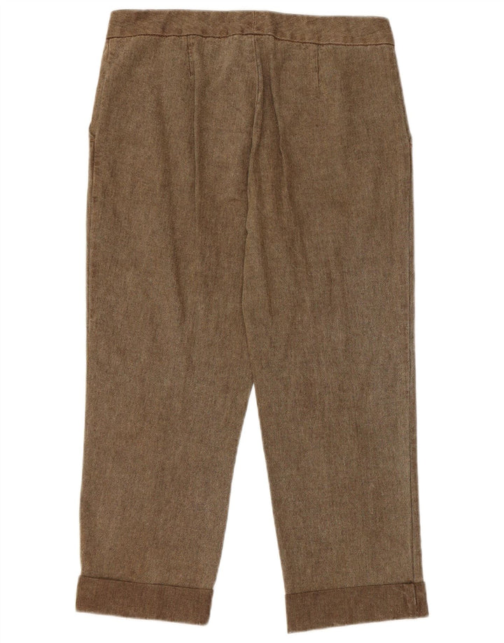 Stefanel Womens Cropped Trousers EU 36 Small W28 L21 Brown Sildeben