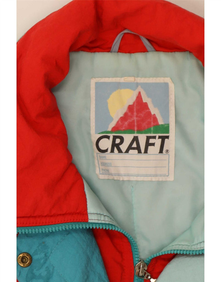 Vintage skijakke til kvinder UK 20 2XL Rød Colourblock
