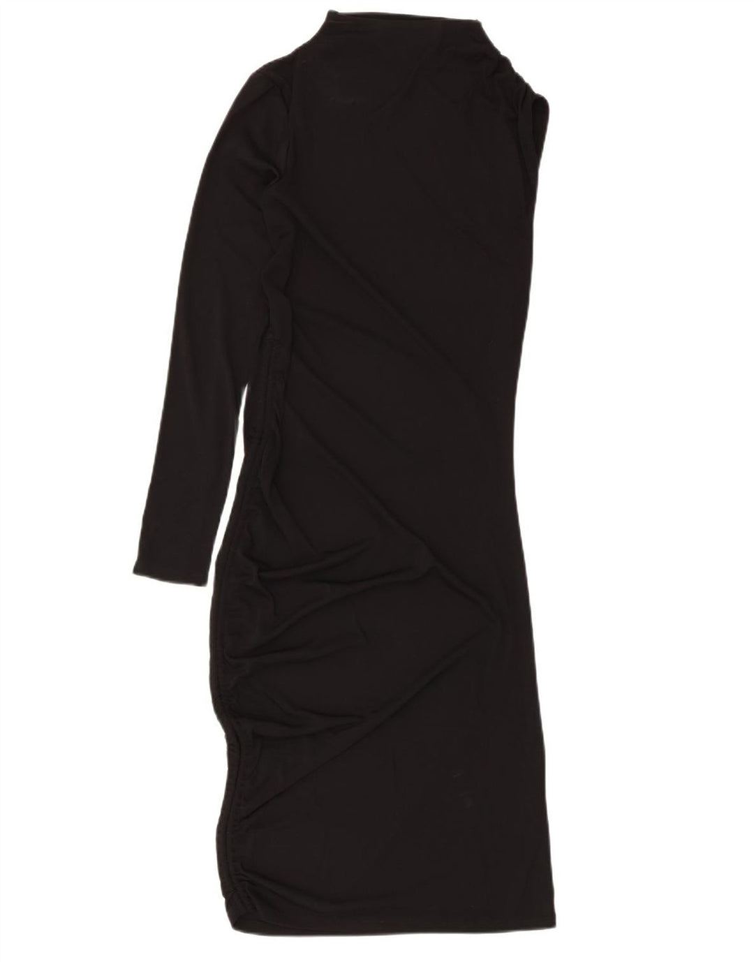 Zara Womens One Shoulder Dress UK 8 Small Black Polyester