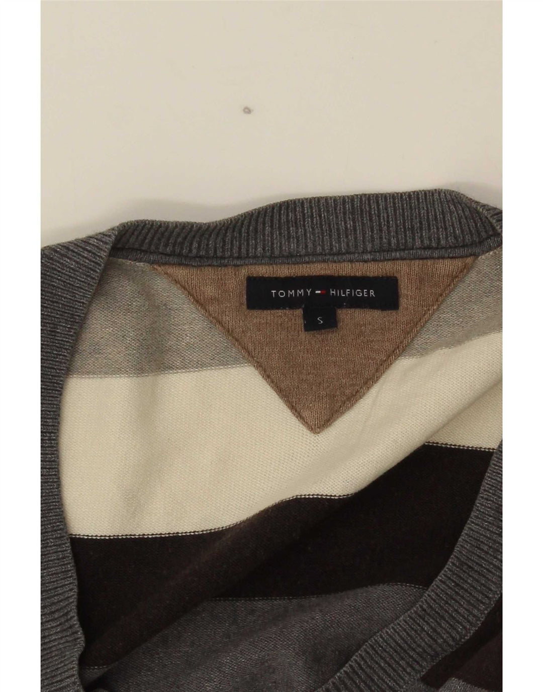 Tommy Hilfiger Dame V-hals sweater UK 10 Small Multicolored