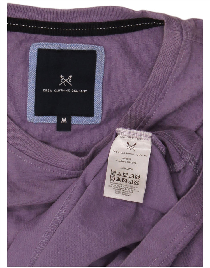 CREW CLOTHING Herre T-Shirt Top Medium Lilla Bomuld