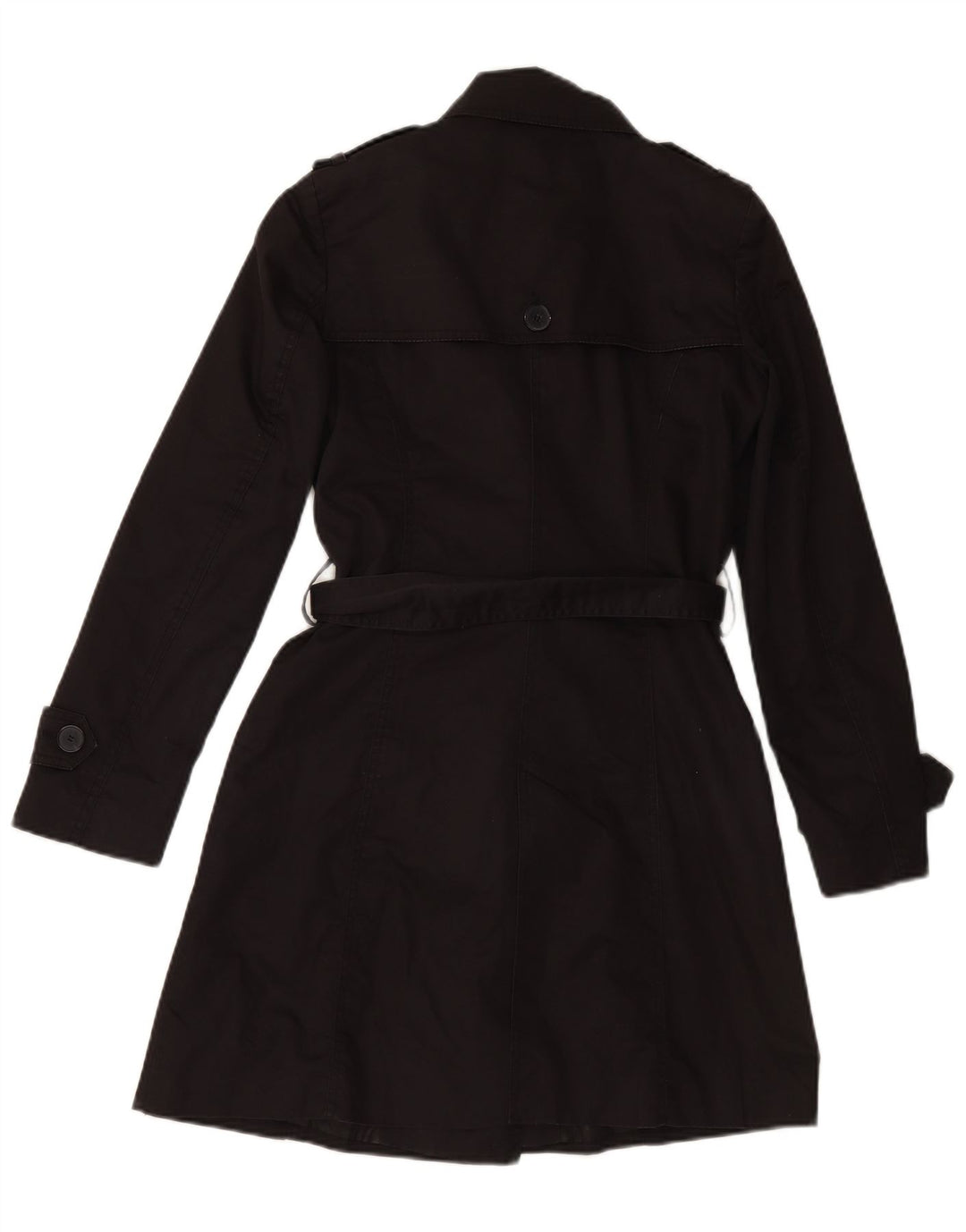 ZARA Trench Coat til kvinder UK 6 XS Sort bomuld