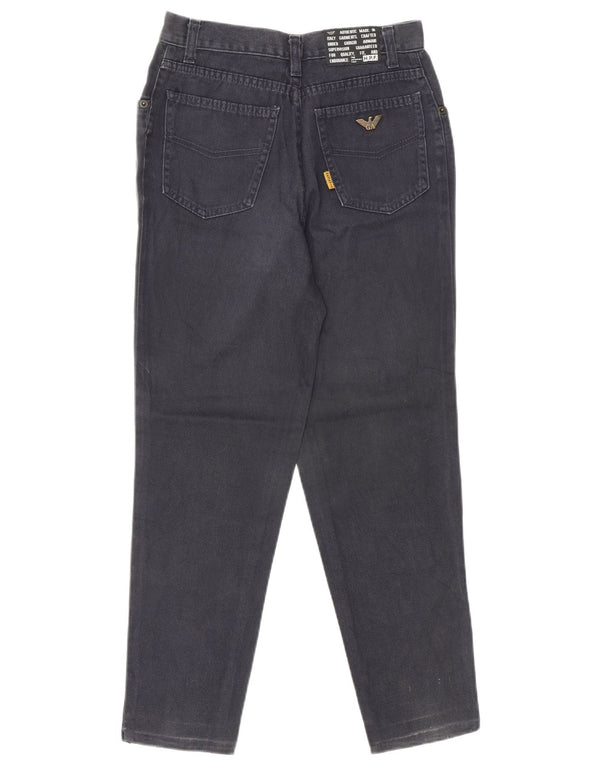 GIORGIO ARMANI koniske jeans til kvinder IT 40 Small W27 L25 sort bomuld