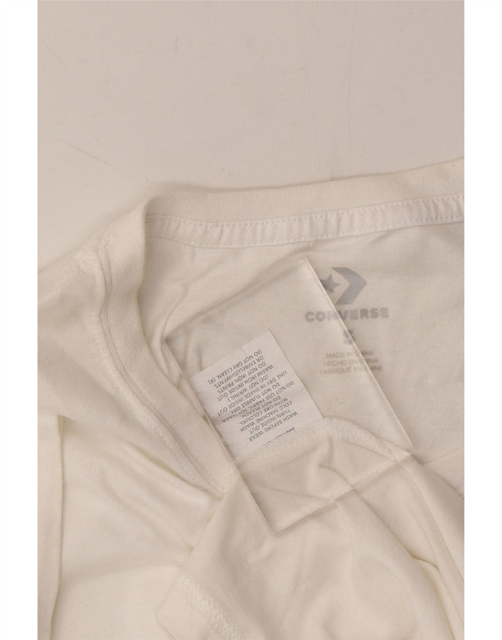 CONVERSE Mens Graphic T-Shirt Top Small White Cotton