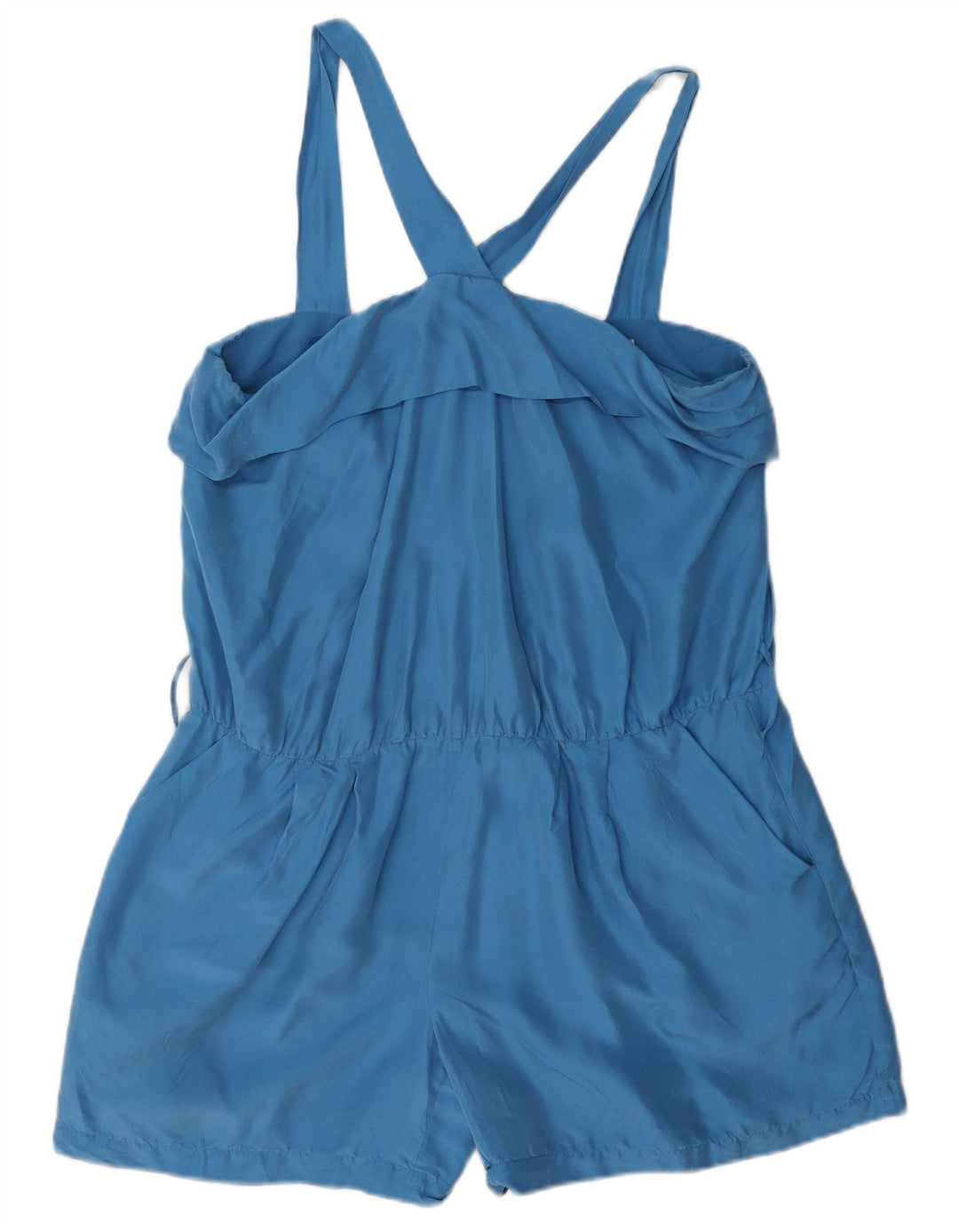 Reiss Dame Playsuit UK 12 Medium Blue Silk