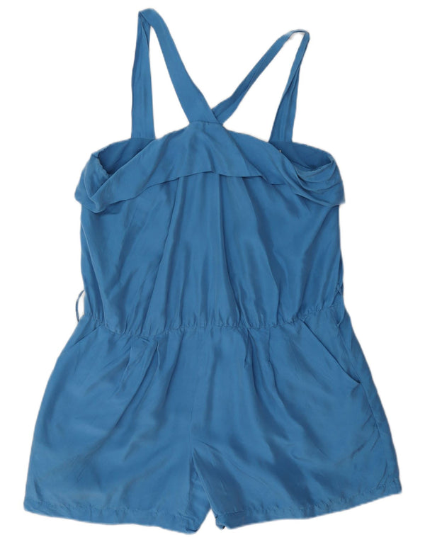 Reiss Dame Playsuit UK 12 Medium Blue Silk