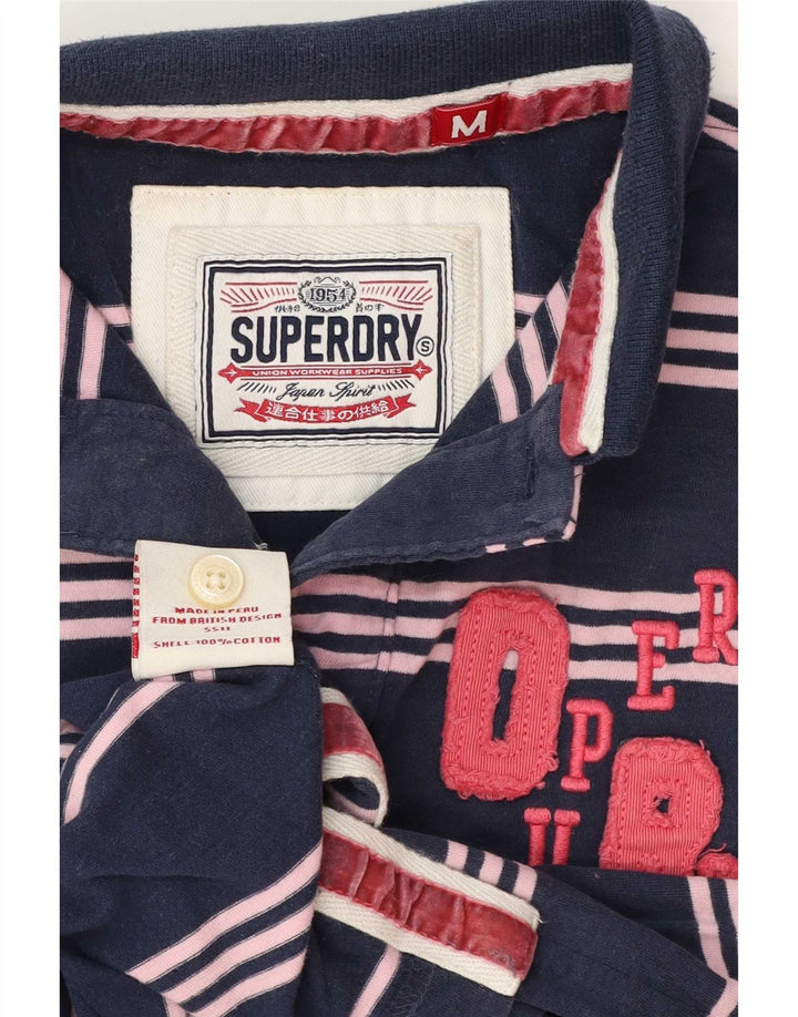 Superdry grafisk poloshirt til mænd Medium marineblå stribet bomuld