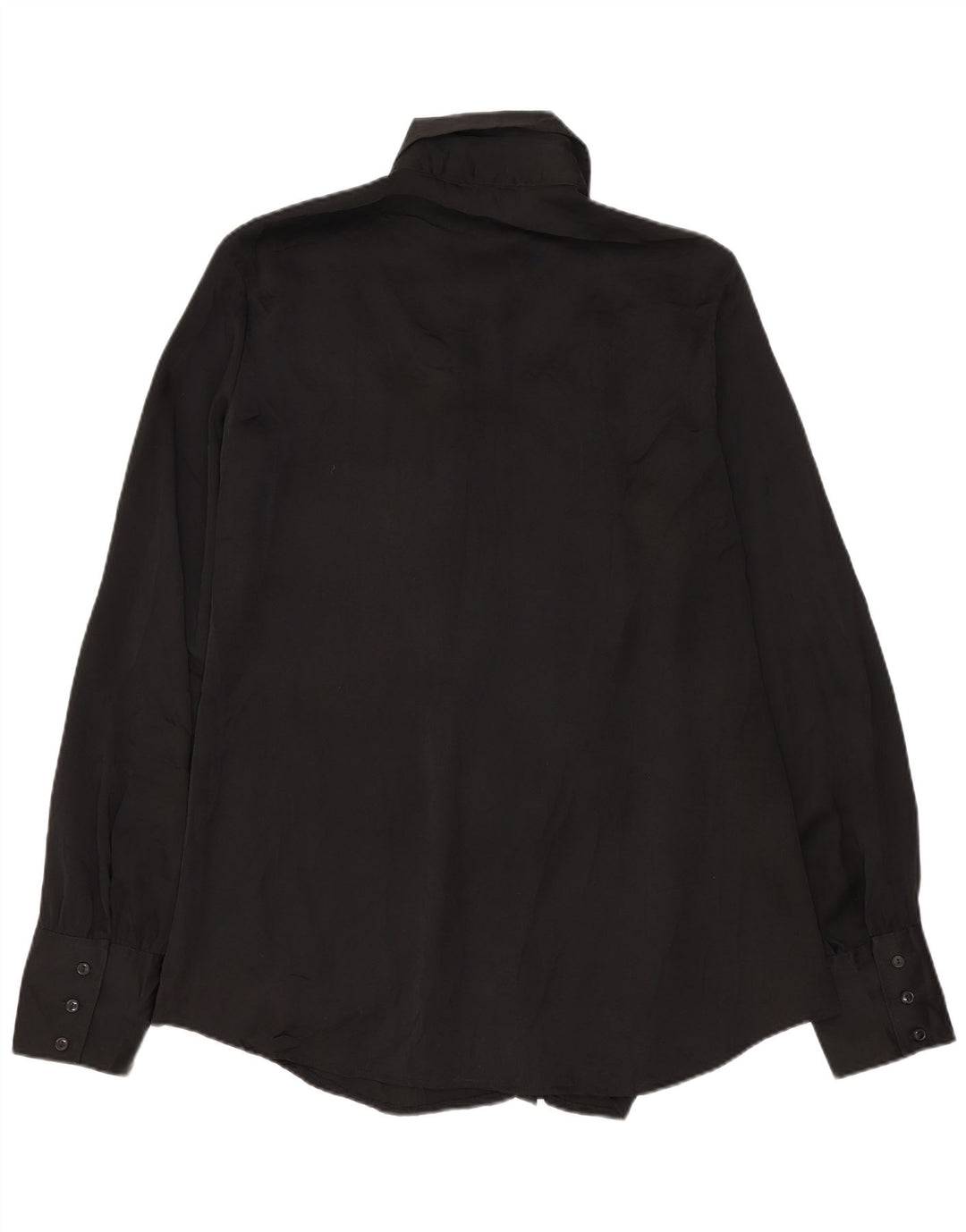 Benetton Womens Flæse Front Shirt UK 14 Medium Sort