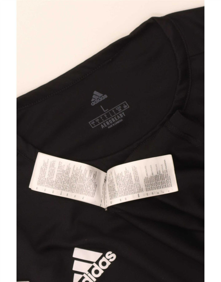 Adidas Kortærmet T-Shirt Top Stor Sort Colourblock Polyester